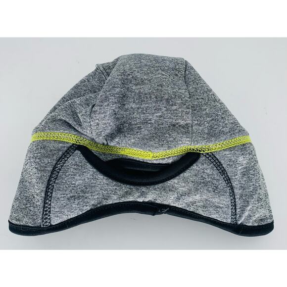 Ponytail Beanie Reversable Black Gray Chartreuse Nylon 19.5 Inch Circumference - Picture 6 of 7
